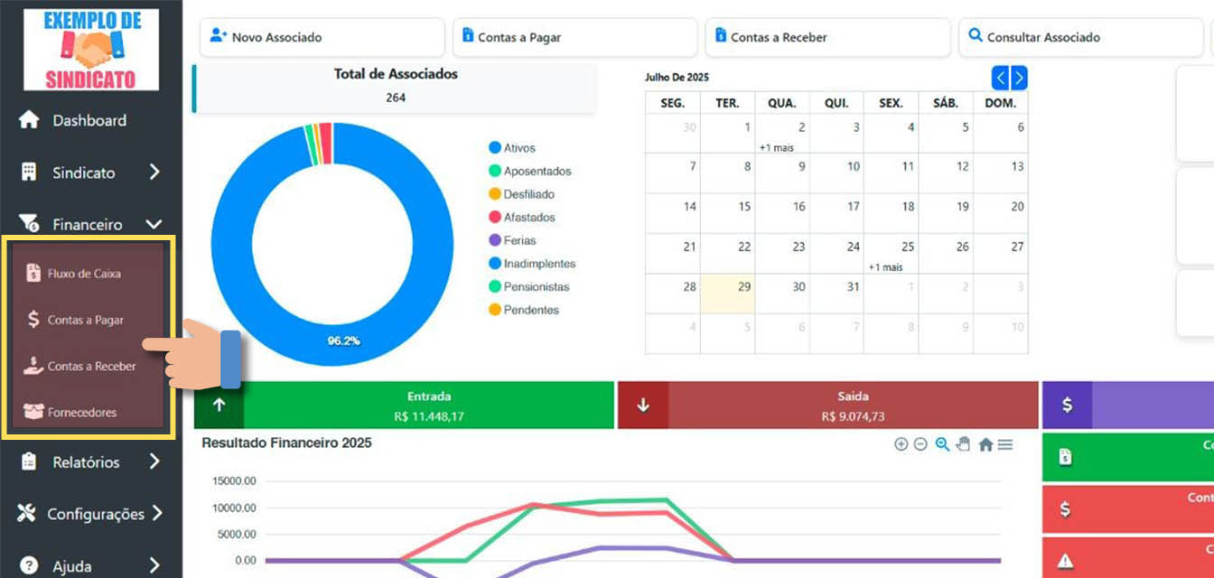 Controle financeiro descomplicado: acompanhe o fluxo de caixa em tempo real, gerencie contas a pagar e a receber, e organize seus fornecedores com eficiência e clareza.